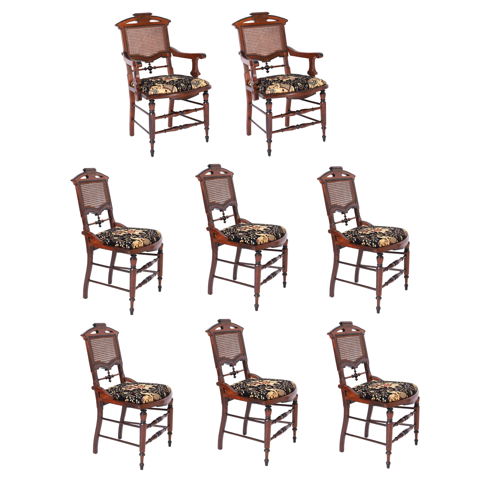 Set of Eight Victorian Mahogany Dining Chairs