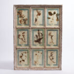 Italian Botanical Antique Collection in a Window Frame