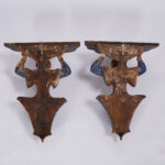 Antique Italian Figural Chinoiserie Wall Brackets or Shelves-A Pair