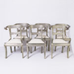 Set of Six Vintage Anglo Indian Repousse Ram’s Head Chairs