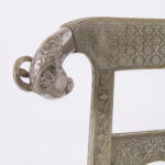 Set of Six Vintage Anglo Indian Repousse Ram’s Head Chairs