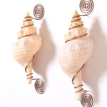 Pair of Conch Shell and Copper Wall Brackets