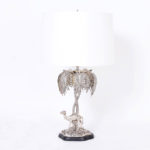 Pair of Antique British Colonial Style Figural Palm Tree Table Lamps