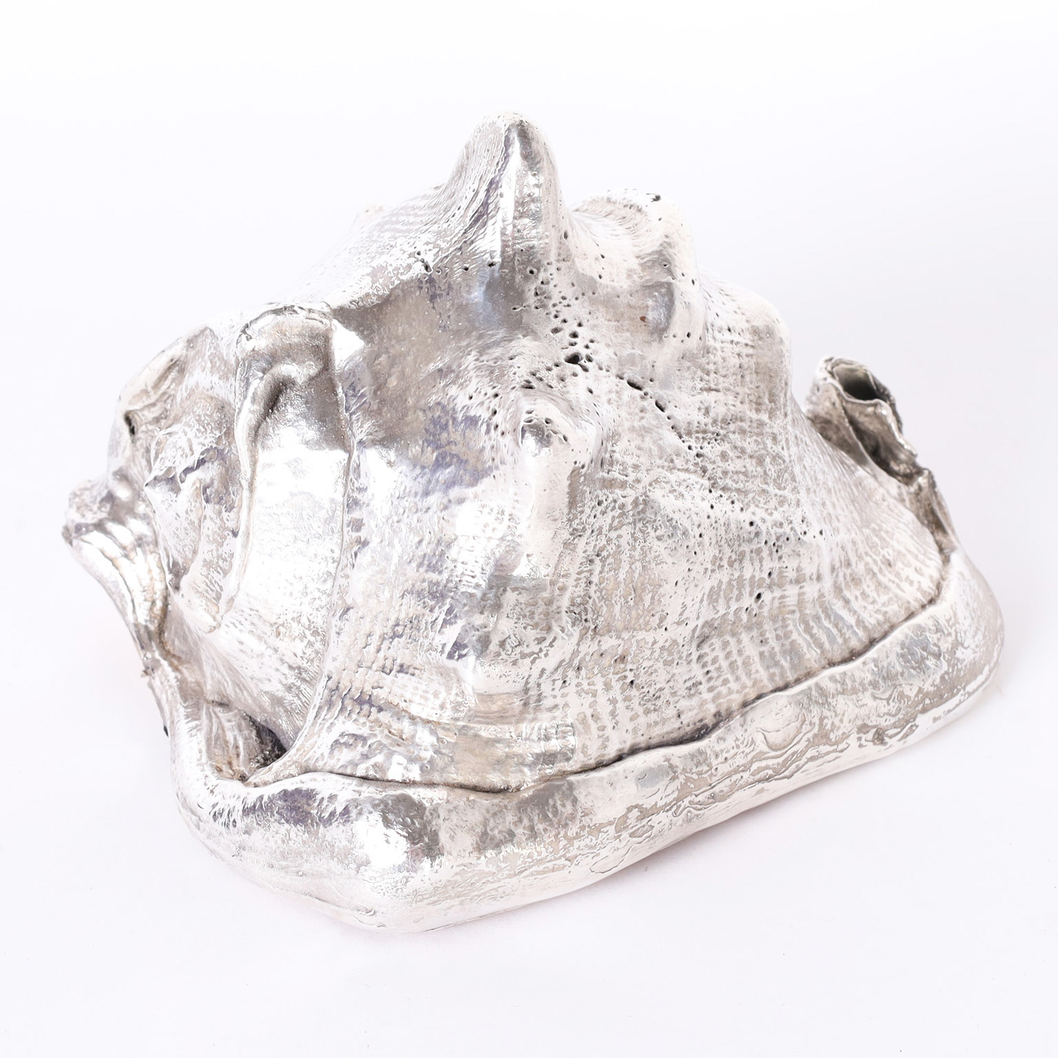 Group of Three Silvered Metal Plated Seashells, Priced Individually