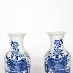 A Pair of Chinese Export Vases with Peony and Vase Motifs