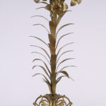 Pair of Tall Italian Brass Floral Garnitures or Sculptures