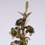 Pair of Tall Italian Brass Floral Garnitures or Sculptures