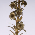 Pair of Tall Italian Brass Floral Garnitures or Sculptures