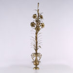 Pair of Tall Italian Brass Floral Garnitures or Sculptures