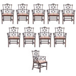 Set of Ten Chippendale Armchairs by Yale Burge for Donghia