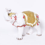 Vintage Italian Glazed Terracotta Elephant Sculpture