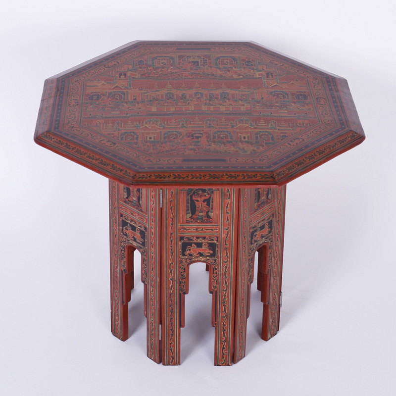 Exotic Thai Hand Painted Table