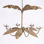 Large Wicker Palm Leaf Chandelier “The Ibiza” from the FS Flores Collection