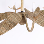 Large Wicker Palm Leaf Chandelier “The Ibiza” from the FS Flores Collection