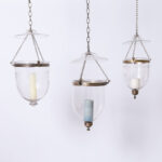 Group of Three Antique Smoke Bell Light Fixtures