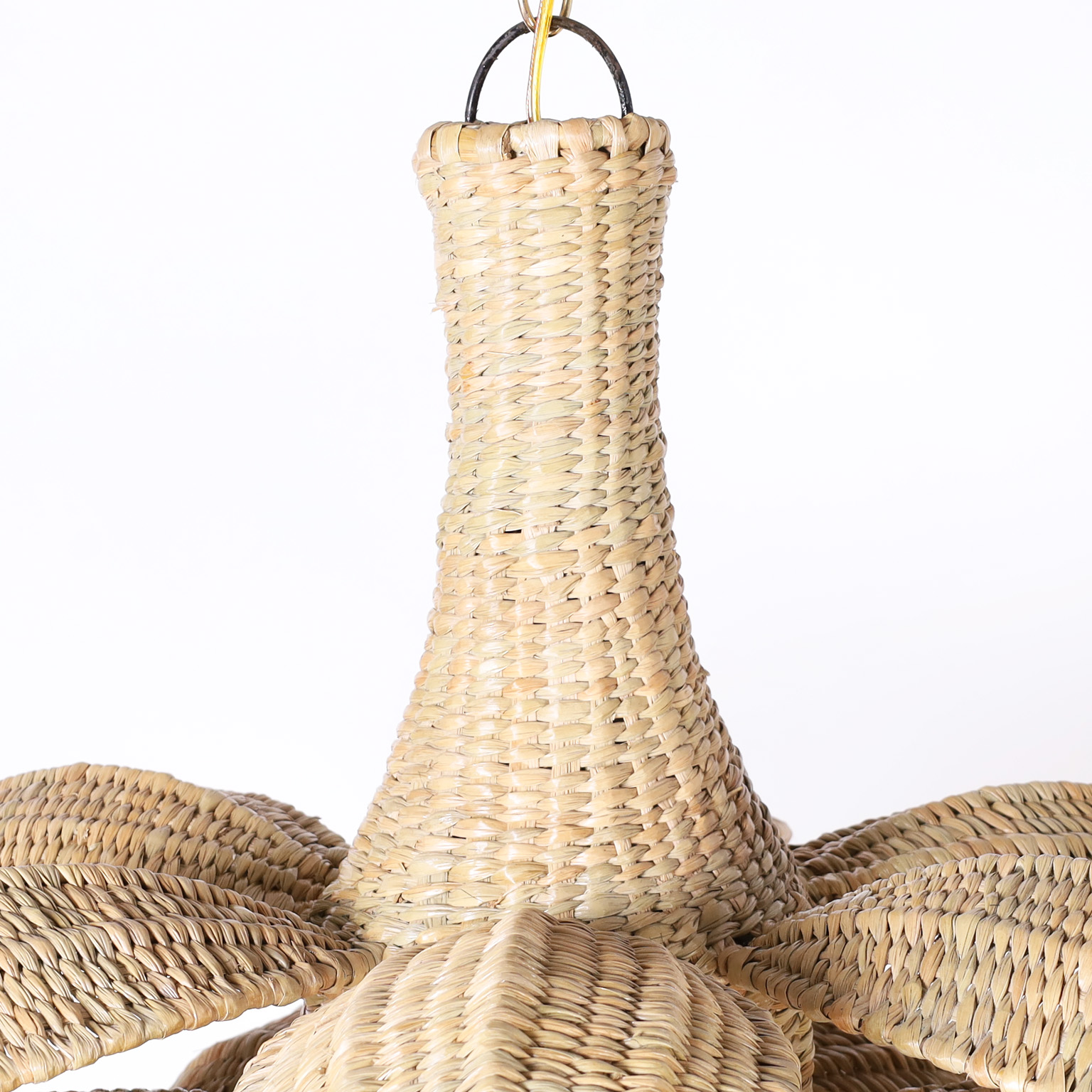 Wicker Palm Leaf or Lotus Pendant from the FS Flores Collection