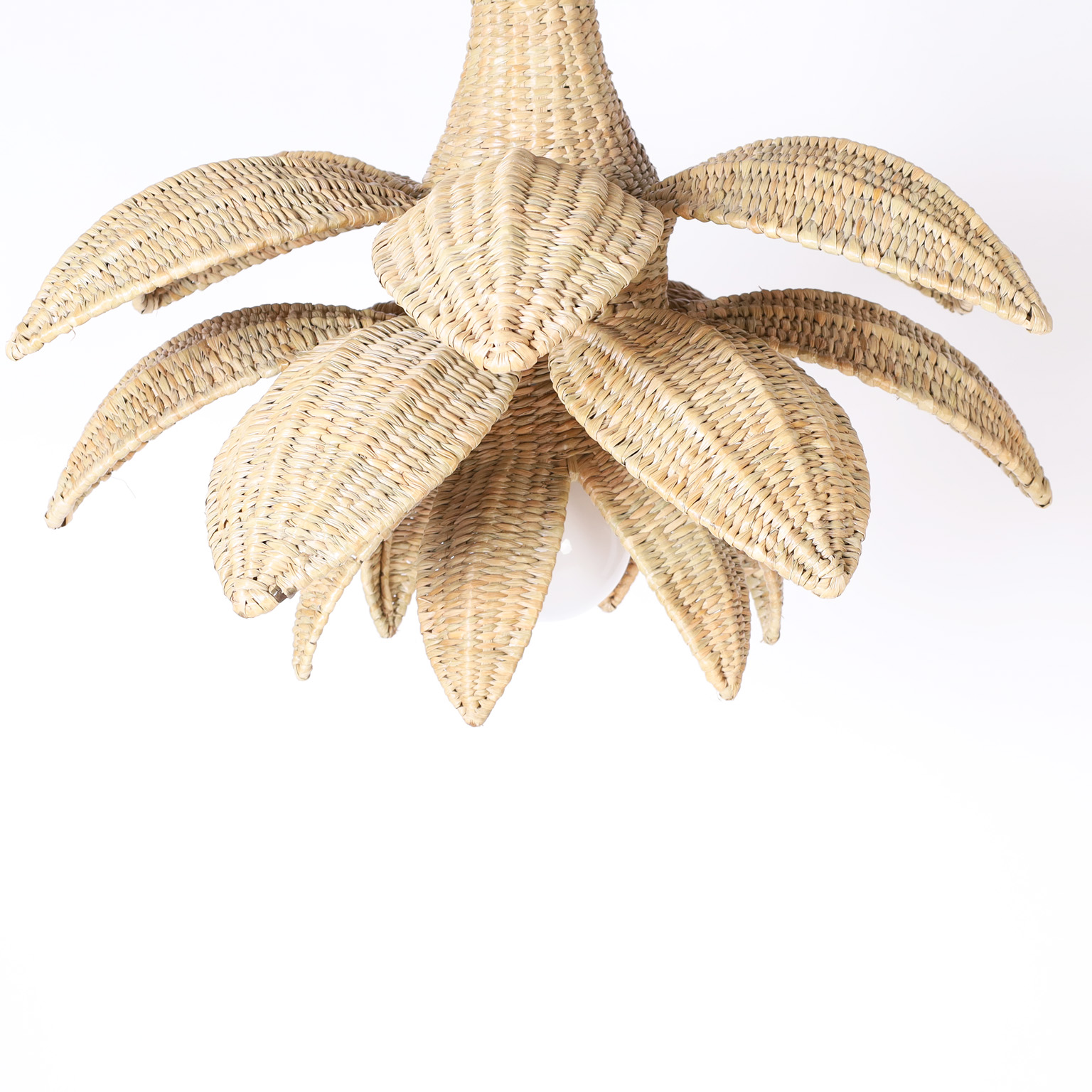 Wicker Palm Leaf or Lotus Pendant from the FS Flores Collection