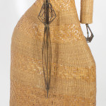 Macabre Mid Century Mario Lopez Torres Woven Wicker Sculpture of a Woman