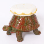 Vintage Glazed Ceramic Tortoise Garden Seat