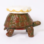 Vintage Glazed Ceramic Tortoise Garden Seat