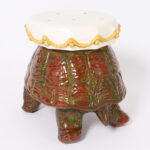 Vintage Glazed Ceramic Tortoise Garden Seat