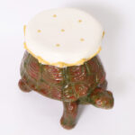 Vintage Glazed Ceramic Tortoise Garden Seat