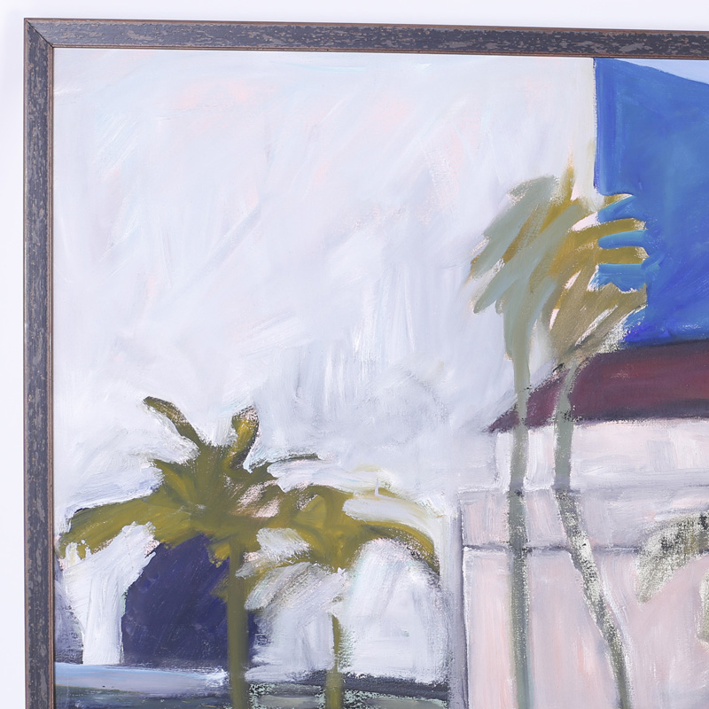 Modernist Tropical Oil Painting on Canvas