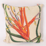 Two Botanical Down Filled Linen Throw Pillows