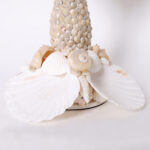 Two Pairs of Italian Coral and Seashell Sculptural Candlesticks, Priced Per Pair