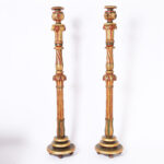 Pair of 18th Century Venetian Carved and Polychrome Torchieres