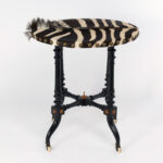 Antique British Colonial Victorian Zebra Top Safari Table