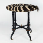 Antique British Colonial Victorian Zebra Top Safari Table