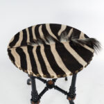 Antique British Colonial Victorian Zebra Top Safari Table