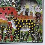 African Folk Art Painting on Canvas of Animals