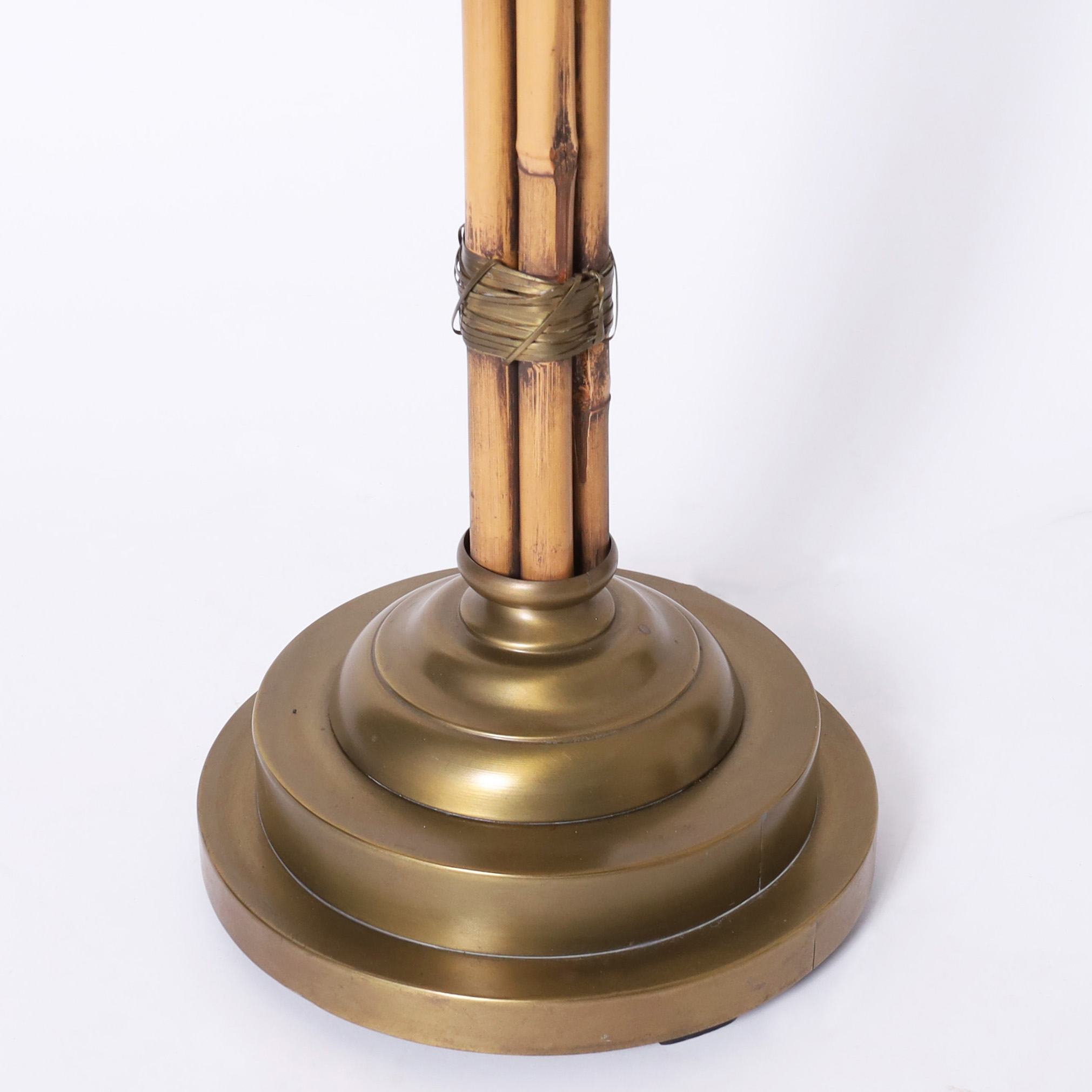 Vintage Bamboo and Brass Floor lamp