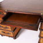 British Colonial Style Faux Luggage Leather Top Desk