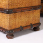 British Colonial Style Faux Luggage Leather Top Desk