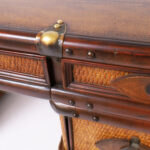 British Colonial Style Faux Luggage Leather Top Desk