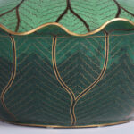 Mid Century Chinese Cloisonne Cabbage Leaf Lidded Bowl