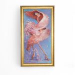 Dan Poole Vintage Dancing Flamingo Painting