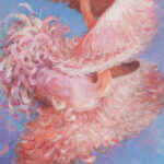 Dan Poole Vintage Dancing Flamingo Painting