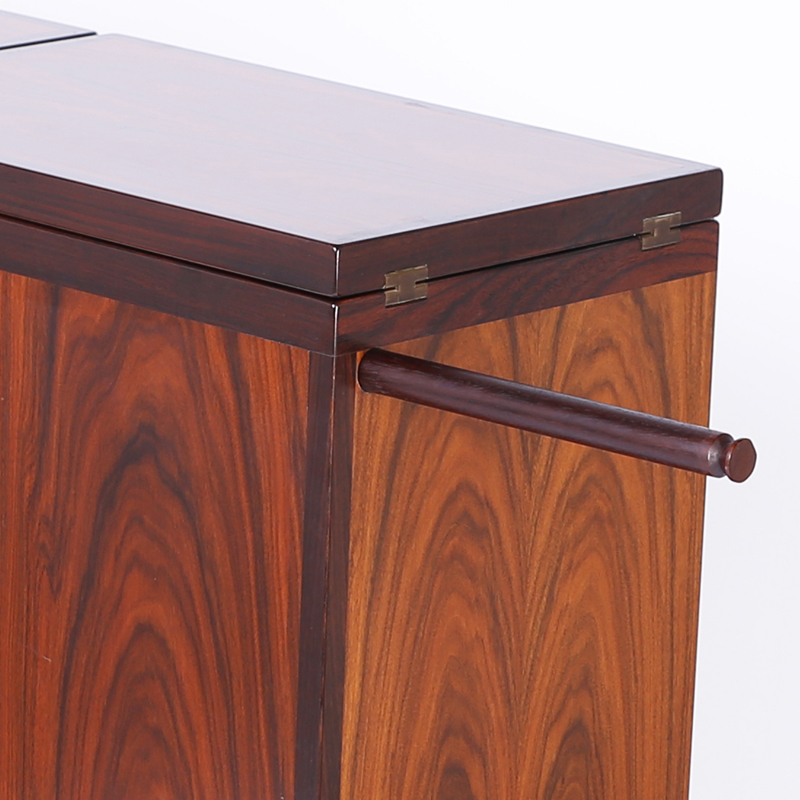 Mid Century Danish Modern Rosewood Foldout Bar Cabinet