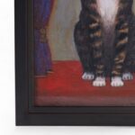 Folk Art Vintage Oil Painting of a Cat