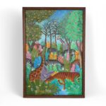 Mid Century Haitian Jungle Painting on Board by Michelet