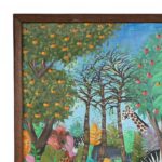 Mid Century Haitian Jungle Painting on Board by Michelet