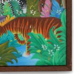 Mid Century Haitian Jungle Painting on Board by Michelet