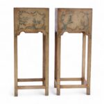 Vintage Pair of Italian Chinoiserie Planters on Stands