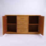 Italian Vintage Faux Bamboo and Grasscloth Credenza or Sideboard