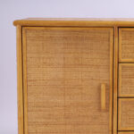 Italian Vintage Faux Bamboo and Grasscloth Credenza or Sideboard