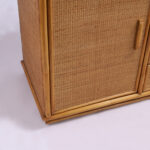 Italian Vintage Faux Bamboo and Grasscloth Credenza or Sideboard